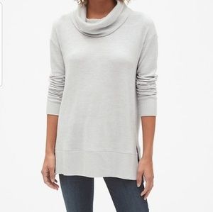 SOFT SPUN COWL-NECK SWEATER
